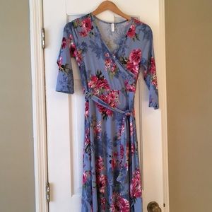 Pink Blush maxi length floral maternity dress